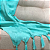 Manta Xale de Sofá e Cama Decorativa Jacquard Medalhão Azul - Imagem 8