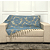 Manta Xale de Sofá e Cama Decorativa Jacquard Medalhão Azul - Imagem 5