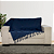 Manta Xale de Sofá e Cama Decorativa Jacquard Medalhão Azul - Imagem 2