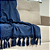 Manta Xale de Sofá e Cama Decorativa Jacquard Medalhão Azul - Imagem 6