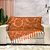 Manta Xale de Sofá e Cama Decorativa Jacquard Medalhão Terracota Cobre Terroso - Imagem 3