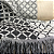 Manta Xale de Sofá e Cama Decorativa Rústica Franja Lisa Preto e Branco 1,40 x 1,70 - Imagem 9