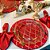 Kit Capas de Sousplat de Natal Vermelho e Dourado Guardanapos e Porta Guardanapos - Imagem 4