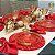 Kit Capas de Sousplat de Natal Vermelho e Dourado Guardanapos e Porta Guardanapos - Imagem 2