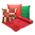 Kit Manta Xale de Sofá Vermelha Natalina com 3 Capas de Almofadas Decorativas - Imagem 1