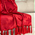 Kit Manta Xale de Sofá Vermelha Natalina com 3 Capas de Almofadas Decorativas - Imagem 5