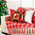 Kit Manta Xale de Sofá Natalina Xadrez Vermelha com 3 Capas de Almofadas Decorativas - Imagem 4
