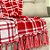 Kit Manta Xale de Sofá Natalina Xadrez Vermelha com 3 Capas de Almofadas Decorativas - Imagem 7