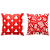 Kit 2 Capas de Almofadas Decorativas de Natal Estampada Vermelha 45 X 45 - Imagem 1