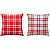 Kit 2 Capas de Almofadas Decorativas de Natal Xadrez Vermelho 45 X 45 - Imagem 1