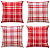 Kit 4 Capas de Almofadas Decorativas de Natal Xadrez Vermelho 45 X 45 - Imagem 8