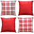 Kit 4 Capas de Almofadas Decorativas de Natal Xadrez Vermelho 45 X 45 - Imagem 9