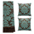 Kit Manta Xale de Sofá Decorativa Medalhão Turquesa com 2 Capas de almofadas - Imagem 1