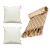 Kit Manta Xale de Sofá Decorativa Tear Colmeia com 2 Capas de almofadas - Imagem 1
