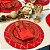 Kit Capas de Sousplat com Guardanapos de Natal Vermelho e Dourado Lurex - Imagem 2