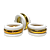 Kit Porta Guardanapos Anéis Ano Novo Dourado Argola Pérolas para Mesa Posta - Imagem 1