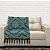 Manta Xale de Sofá e Cama Decorativa Jacquard Medalhão Turquesa - Imagem 2
