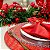 Kit Sousplat Completo de Natal Vermelho e Dourado Decorativo Mesa Posta - Imagem 4