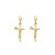 Brinco Dourado de Cruz com a palavra Jesus - Imagem 1