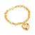 Pulseira Dourada Elo Português com Coração - Imagem 1
