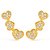 Brinco Dourado Ear Cuff de Coração com Zircônia - Imagem 1