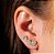 Brinco Dourado Ear Cuff de Coração com Zircônia - Imagem 2
