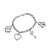Pulseira Prateada Elo Português com Coração, Cadeado, Trevo e Chave - Imagem 1