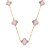 Colar Dourado 5 Trevos Rosa - Imagem 1