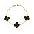 Pulseira Dourada Trevos Zircônia Preta - Imagem 1