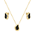 Conjunto Dourado Formato Orgânico Preto - Imagem 1