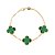 Pulseira Dourada Trevos Zircônia Verde - Imagem 1