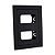 Placa 4x2 - 2 Módulos Com Suporte Preto Fosco - Ekron - Imagem 2
