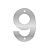 Número Residencial 145mm ABS Prata 9 Bemfixa - Imagem 1