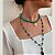 Colar, Feminino Longo, Feito à Mão, Prateado e Azul, 4901 - Imagem 1