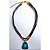Colar, Feminino, Feito à Mão, Pingente, Pedra Azul, 4904 - Imagem 2