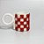 Caneca Xadrez Vermelha e Branca - Imagem 1