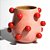 Vaso rosa com bolinhas vermelhas - Imagem 1