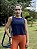Cropped corte reto azul marinho - Imagem 1