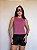 Cropped corte reto rosa seco - Imagem 1