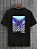 Camiseta Masculina Preta 100% Algodão Butterflies Blue - Imagem 1
