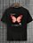 Camiseta Masculina Preta 100% Algodão Butterflies Theory - Imagem 1