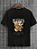 Camiseta Masculina Preta 100% Algodão Urso Blessed - Imagem 1