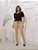 Calça Feminina Jogger – Sarja Bege - Imagem 1