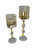 CONJUNTO DE CASTIÇAL CRISTAL GOLD SQUARE M e G - Imagem 1