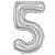 BALÃO DE NÚMERO METALIZADO PRATA - NÚMERO 5 - 40" 1 METRO - REF.: 8335 - MAKE+ - Imagem 1