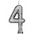 VELA DE ANIVERSÁRIO GLITTER PRATA TUBULAR PREMIUM - N° 4 - COM 01 UNIDADE - BELLO FESTAS - Imagem 1