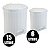 KIT LIXEIRAS 15 LITROS + 6 LITROS REFORÇADO RESISTENTE BRANCA CESTO LIXO COZINHA LIXEIRA COM TAMPA, CESTO LIXO BRANCO - Imagem 4