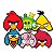 MÁSCARA PERSONAGENS FESTA ANGRY BIRDS - 06 UNIDADES - REGINA FESTAS - Imagem 1