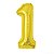 BALÃO DE NÚMERO METALIZADO DOURADO - NÚMERO 1 - 16' 40CM - REF.: 8027 - MAKE+ - Imagem 1