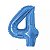 BALÃO DE NÚMERO  METALIZADO AZUL - NÚMERO 4 - 16' 40CM - REF.: 8182 - MAKE+ - Imagem 1